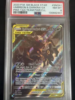 Umbreon & Darkrai GX SM241 Sm Holo PSA 8 Pokemon - Image 1