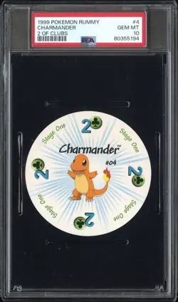 1999 Pokemon Rummy Charmander 2 of Clubs PSA 10 POP 19 - Image 1
