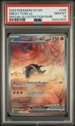 2023 POKEMON SVI EN-SCARLET & VIOLET #246 GREAT TUSK EX PSA 10 - Image 1