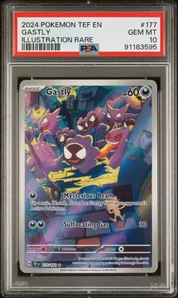 2024 Pokemon Temporal Forces Gastly PSA 10 Illustration Rare #177 - Image 1