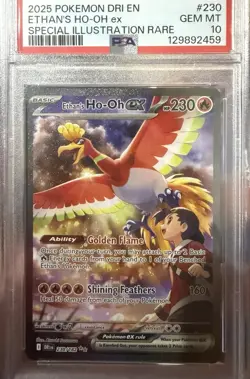 2025 POKEMON DESTINED RIVALS #230 ETHAN'S HO-OH EX PSA 10 GEM MINT RARE - Image 1