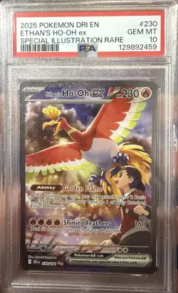 2025 POKEMON DESTINED RIVALS #230 ETHAN'S HO-OH EX PSA 10 GEM MINT RARE - Image 3