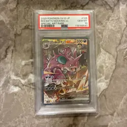 PSA 10 Rocket's Nidoking ex SAR 126/098 Glory of Team Rocket Pokemon Japanese - Image 1