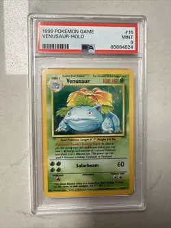 1999 Pokemon Base Set VENUSAUR #15 Holo PSA 9 MINT RARE - Image 1