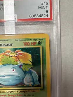 1999 Pokemon Base Set VENUSAUR #15 Holo PSA 9 MINT RARE - Image 3