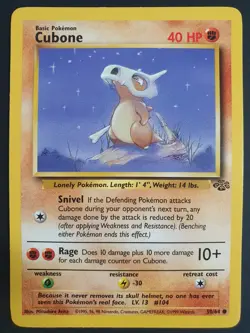 Cubone 50/64 - Jungle Set - Pokemon Card - Excellent Condition - Image 1