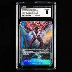 CGC NM/MINT 8 BANDAI 2022 ONE PIECE TCG Card OP01-073 Donquixote Doflamingo - Image 1