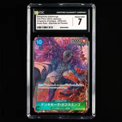 CGC NEAR MINT 7 BANDAI 2023 ONE PIECE TCG Card OP04-031 Donquixote Doflamingo - Image 1