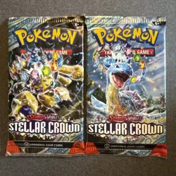Scarlet And violet Lot Of 2 Stellar Crown Pokemon Card Packs. - Image 1