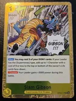 Slam Gibson OP12-117 Foil Rare Legacy Of The Master One Piece Card Game - Image 1