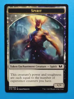 MTG 1x Spirit Token NM Commander 2015 Magic Experience Counters - Image 1
