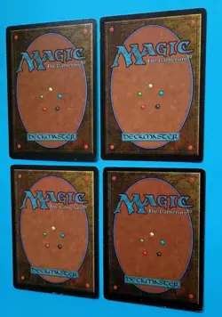Magic the Gathering MTG Revised LIGHTNING BOLT X 4 ( 3 LP/EX & 1 MP) C 1994 Nice - Image 4