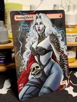 MTG Hand Painted Alter - Lady Death - Vexing Devil - Image 2