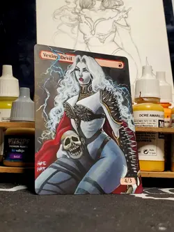 MTG Hand Painted Alter - Lady Death - Vexing Devil - Image 3