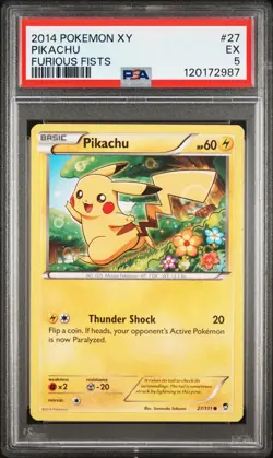 2014 POKEMON XY FURIOUS FISTS #27 PIKACHU PSA 5 - Image 1