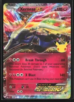 POKEMON 25TH ANNIVERSARY CELEBRATIONS XERNEAS EX HOLO 97/146 NM CONDITION - Image 1