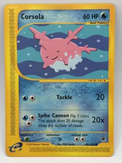Corsola 102/165 Expedition Base Set Regular, Pokemon TCG Common LP - Image 1