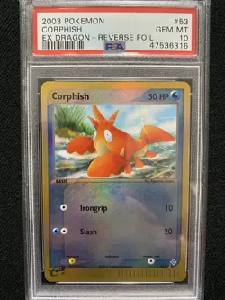 2003 Pokemon EX Dragon Corphish Reverse Foil 53/97 PSA 10 Gem Mint - Image 1