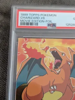 🔥1999 Topps Pokemon Charizard #6 Movie Edition -foil- PSA8🔥 - Image 5