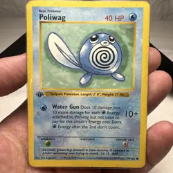 Pokemon TCG Poliwag Base Set 59/102 Regular 1st Edition Common - Image 1