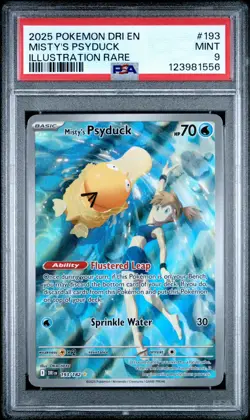 2025 POKEMON DRI EN-DESTINED RIVALS ILLUSTRATION RARE #193 MISTY'S PSYDUCK PSA 9 - Image 1