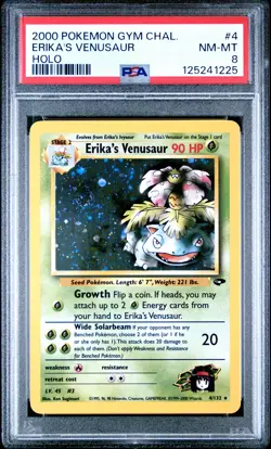 2000 POKEMON GYM CHALLENGE HOLO #4 ERIKA'S VENUSAUR PSA 8 - Image 1