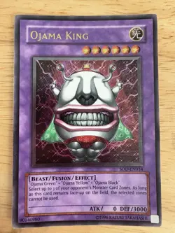 Ojama King Ultimate Rare SOD-EN034 Unlimited Yu-Gi-Oh! TCG Near Mint Condition - Image 1