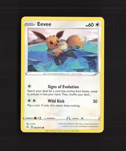 Eevee 052/072 SWSH Shining Fates CRIMPED ERROR Pokemon Card NM - Image 1