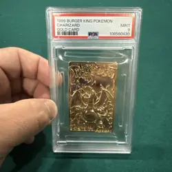 CHARIZARD GRADE PSA 9 Burger King Pokemon Trading Card Set 23K Gold Plated 1999 - Image 2