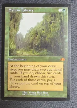 Sylvan Library (Retro Frame) Dominaria Remastered Regular MTG NM Magic Card - Image 1