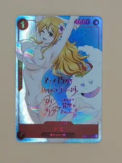 ❤ NAMI Signature Manga One Piece Anime Waifu Card Girl Foil Doujin Holo ACG❤ - Image 1