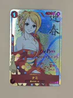 ❤ NAMI Signature Manga One Piece Anime Waifu Card Girl Foil Doujin Holo ACG❤ - Image 1