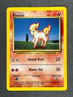 Ponyta 60/102 Base Set Series COMMON Basic POKEMON CARD 1999 - NM - Image 1