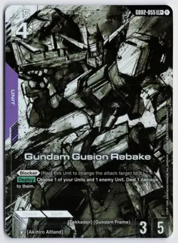 Gundam Card Game Dual Impact Unit Card Gundam Gusion Rebake GD02-055 LR+ - Image 1