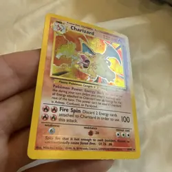 Charizard Base Set Holo Rare Pokemon Trading Card 4/102 MP - Image 3
