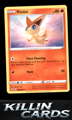 Victini 036/264 Pokemon Uncommon SWSH08: Fusion Strike Card NM - Image 1