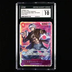 CGC GEM MINT 10 BANDAI 2024 ONE PIECE TCG Card ST10-010 Trafalgar D. Water Law - Image 1