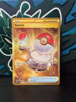 Pokemon TCG Switch 206/165 Gold Secret Rare Trainer Card - Scarlet & Violet 151 - Image 1