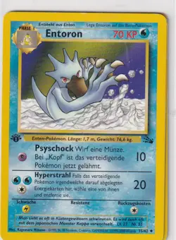 Pokemon Karte Trading Card Fossil Nr. 35/62 Entoron First Edition deutsch - Image 1