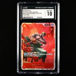 CGC GEM MINT 10 BANDAI 2024 ONE PIECE TCG Card ST21-015 Roronoa Zoro - Image 1