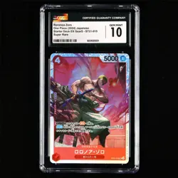 CGC GEM MINT 10 BANDAI 2024 ONE PIECE TCG Card ST21-015 Roronoa Zoro - Image 2