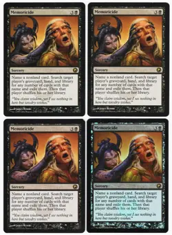 Memoricide x4 4x 2010 Scars of Mirrodin PLAYSET (1 FOIL, 3 Reg) Rare MTG NM AZ1 - Image 1