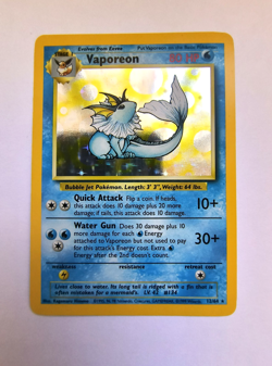 Pokemon TCG Vaporeon Holo Rare Card 12/64 Jungle No Symbol NEVER PLAYED - Image 2