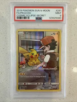 2019 POKEMON SUN & MOON #241 FA/Pikachu COSMIC ECLIPSE - SECRET PSA 9 MINT - Image 1