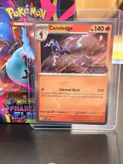 Pokemon Tcg Mega Evolution Phantasmal Flames Ceruledge Stamped Foil Promo 014 - Image 1