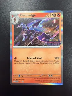 Pokemon Tcg Mega Evolution Phantasmal Flames Ceruledge Stamped Foil Promo 014 - Image 2