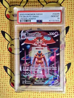 PSA 10 Gem Mint Pokemon Crown Zenith Deoxys VMAX #GG45/GG70 Full Art - Image 1