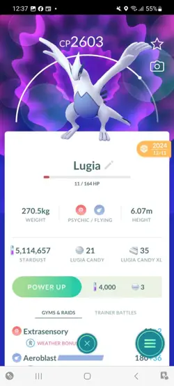 Pokemon Go Legendary Lugia ( Normal ) - Image 1