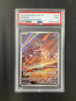PSA 9 Pokemon TCG 2024 Pokemon Ssp En-Surging Sparks #204 Mesprit NM - Image 1