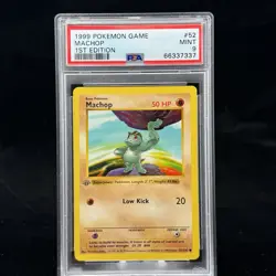 Machop #52 1st Edition Base Set 1999 Pokemon Game PSA 9 💪🏼 Grey Stamp - Image 1